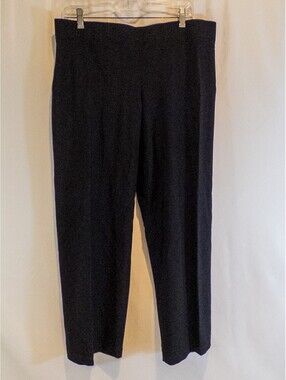 Eileen Fisher Black Pull-on Stretch Viscose Pants - Large